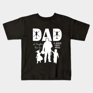 Blackhawk - Dad, A Daughter's First Love, A Son's First Hero Kids T-Shirt